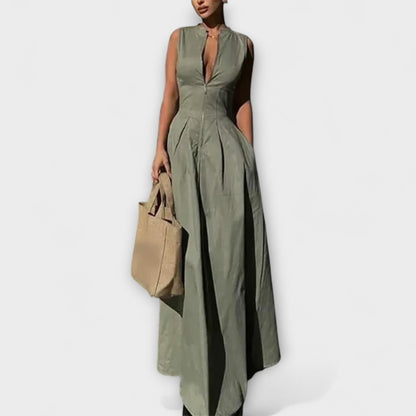 Ärmelloses, plissiertes Bodycon-Midikleid