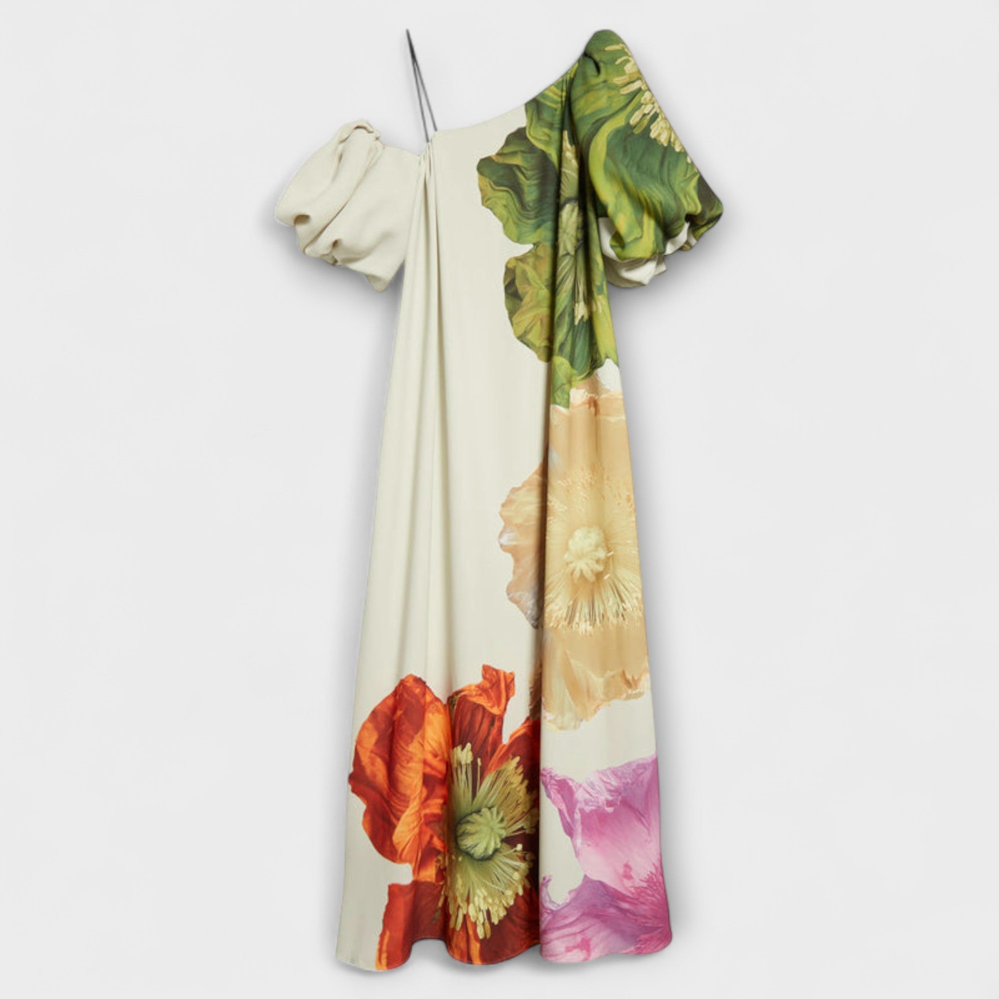 Melodie - Asymmetrisches Floral-Maxikleid