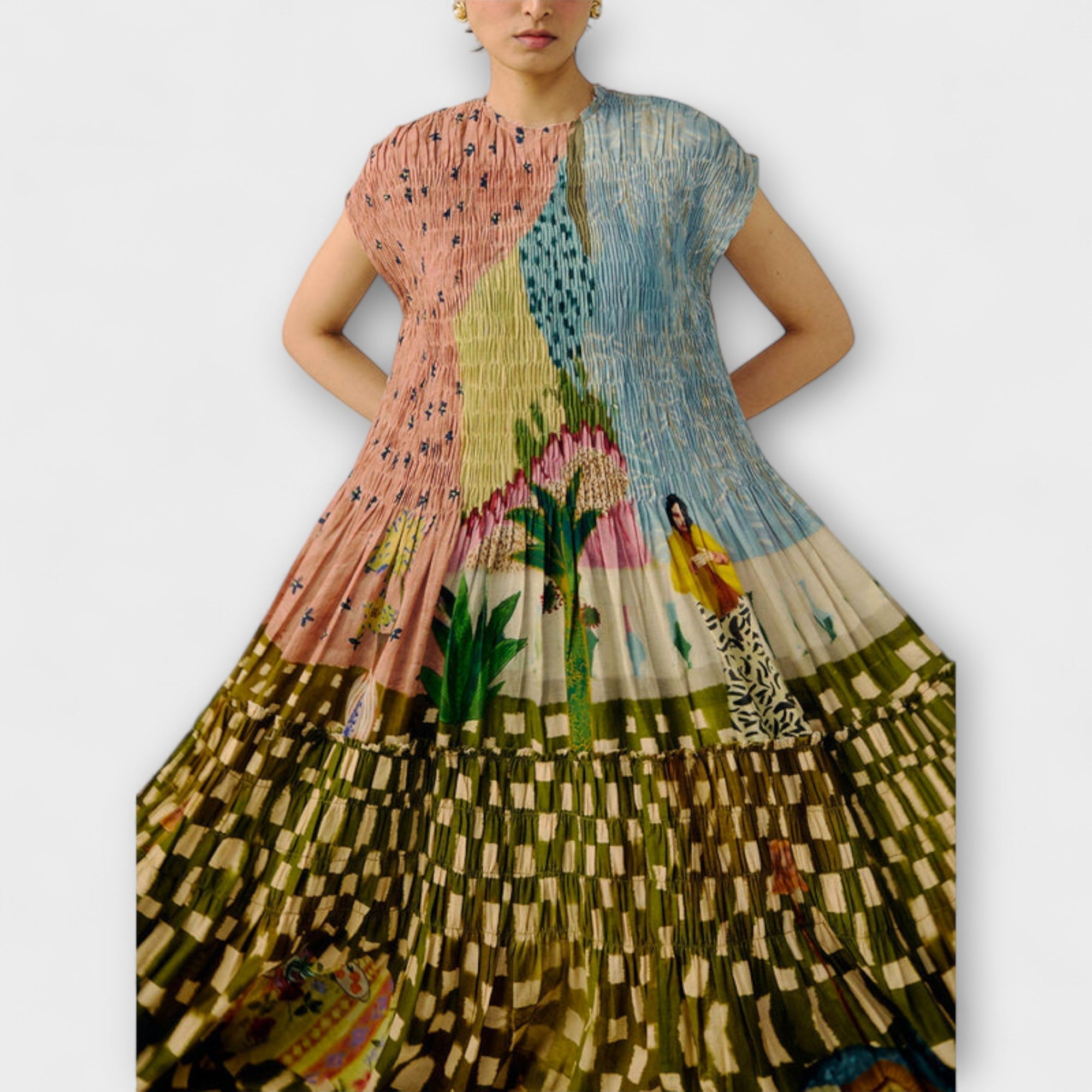 Amara - Faltkleid mit Animal Print