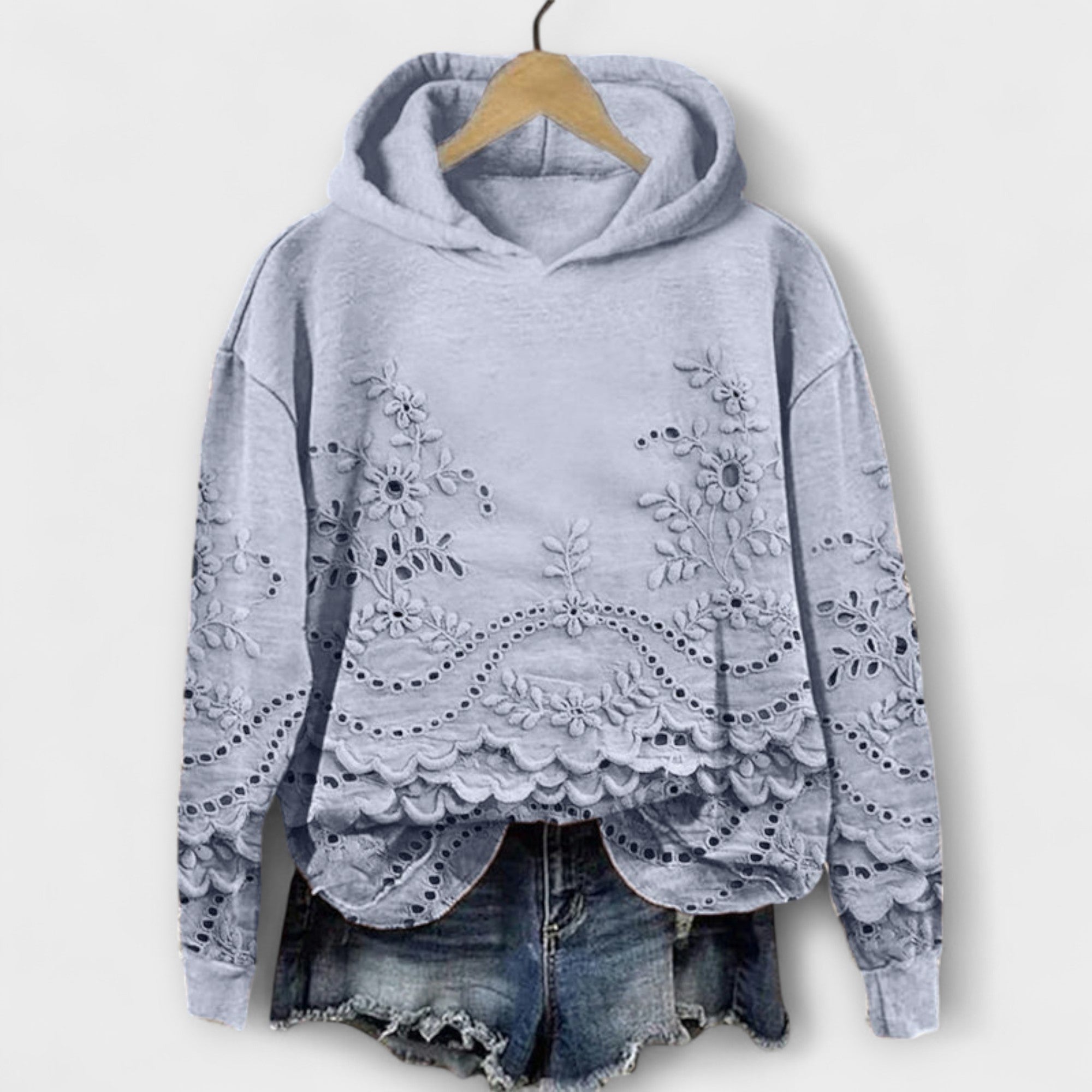 Grace – Vintage Hoodie mit floralem Druck
