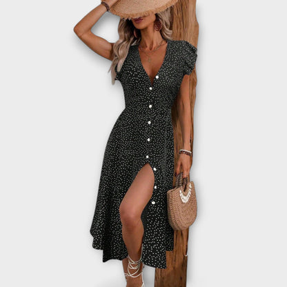 Schickes Polka Dot Midi-Kleid