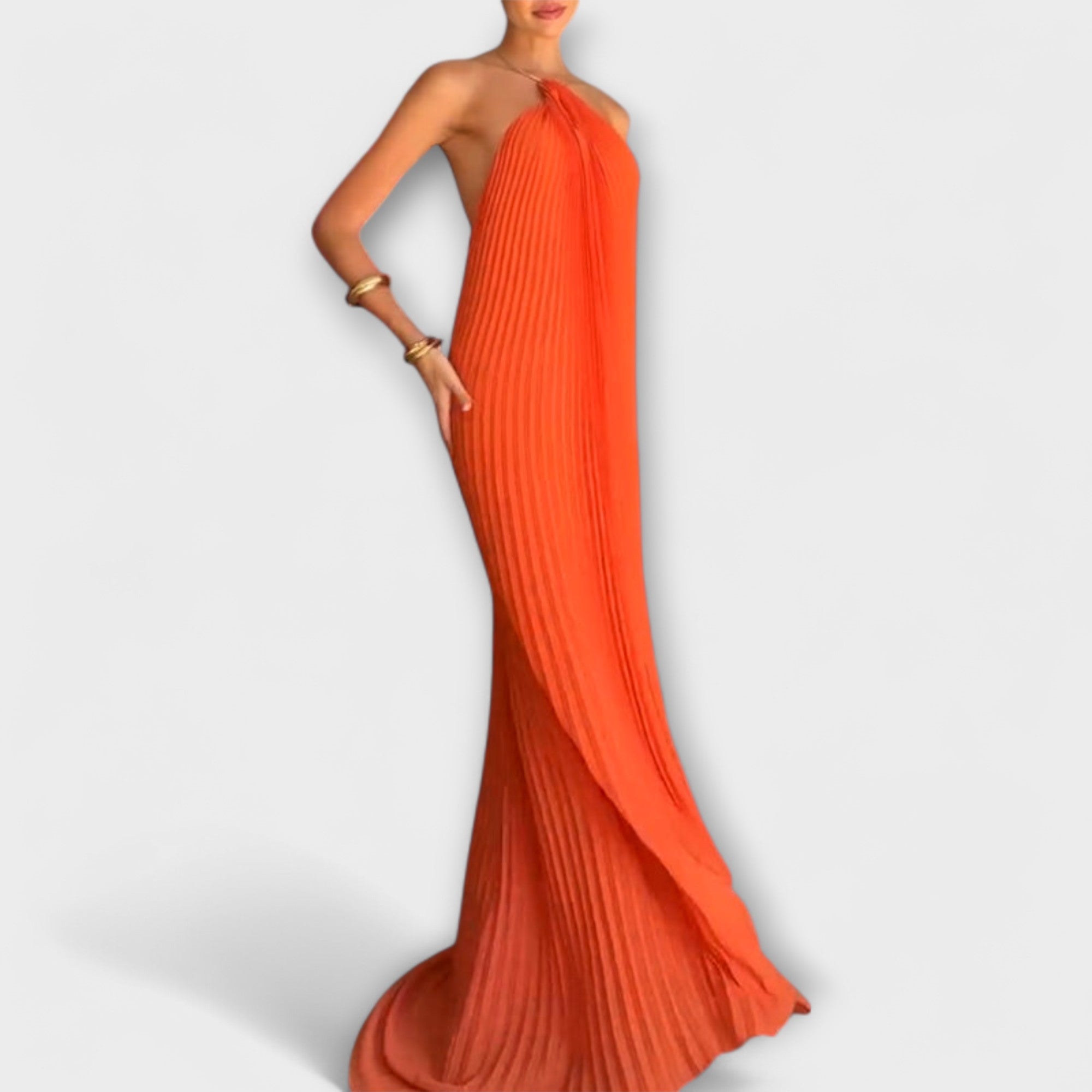 Mohnblume - Stilvolles Kleid mit Plisseekragen