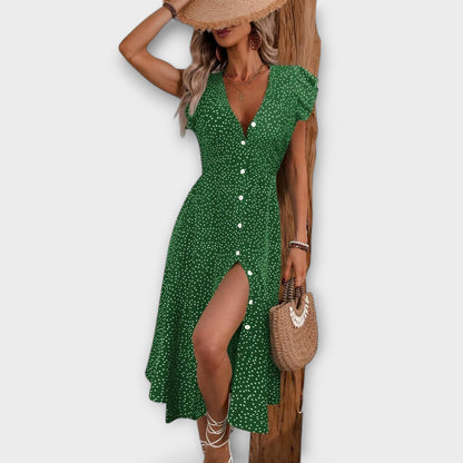 Schickes Polka Dot Midi-Kleid