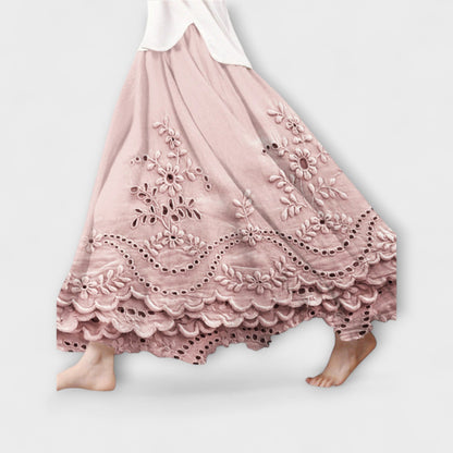 Luna – Boho Maxirock mit Stickerei