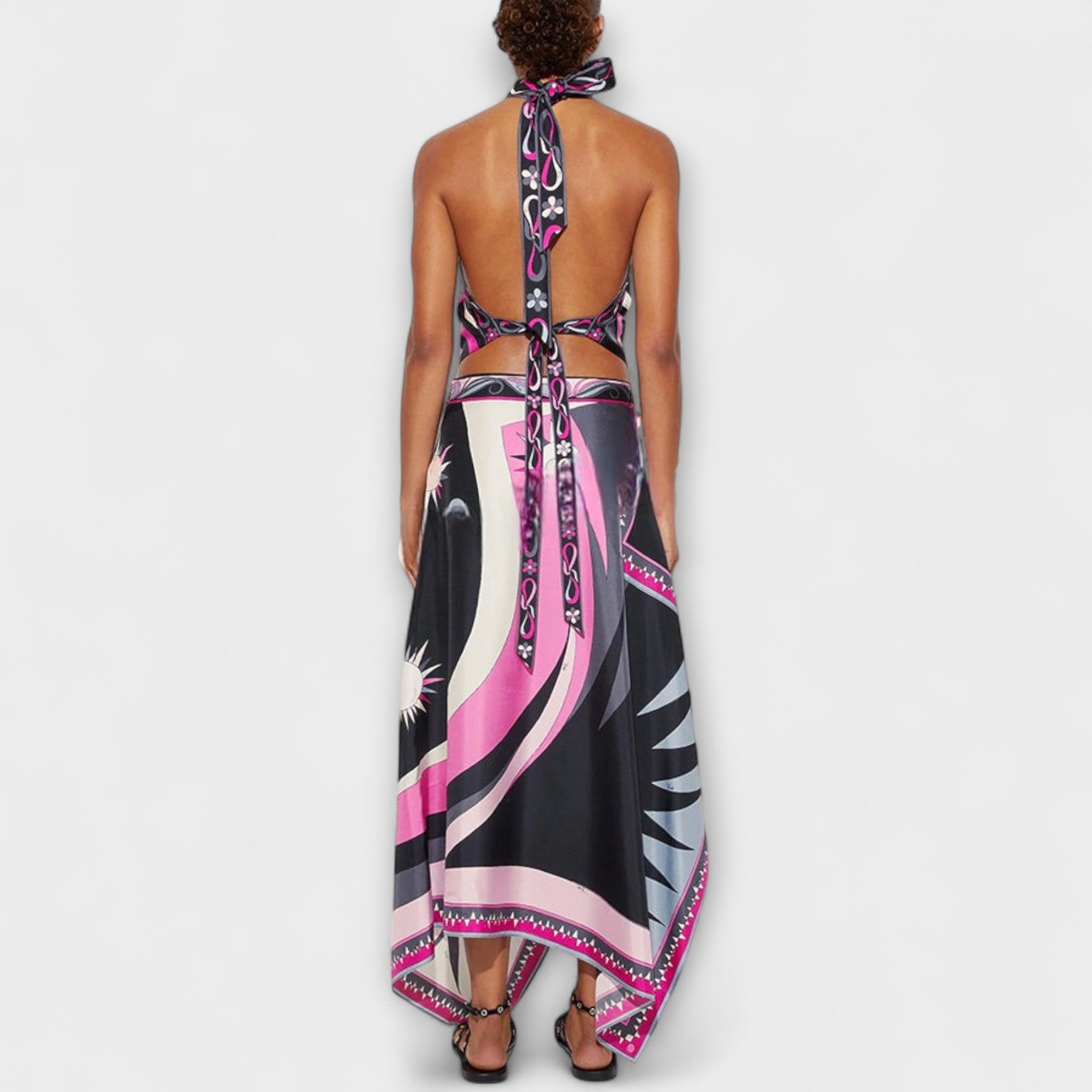 Everly - Set aus Haltertop und asymmetrischem Midirock