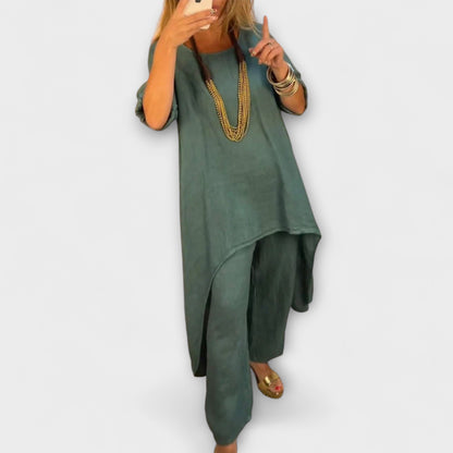 Tabea - Leinenanzug mit Rundhalsausschnitt