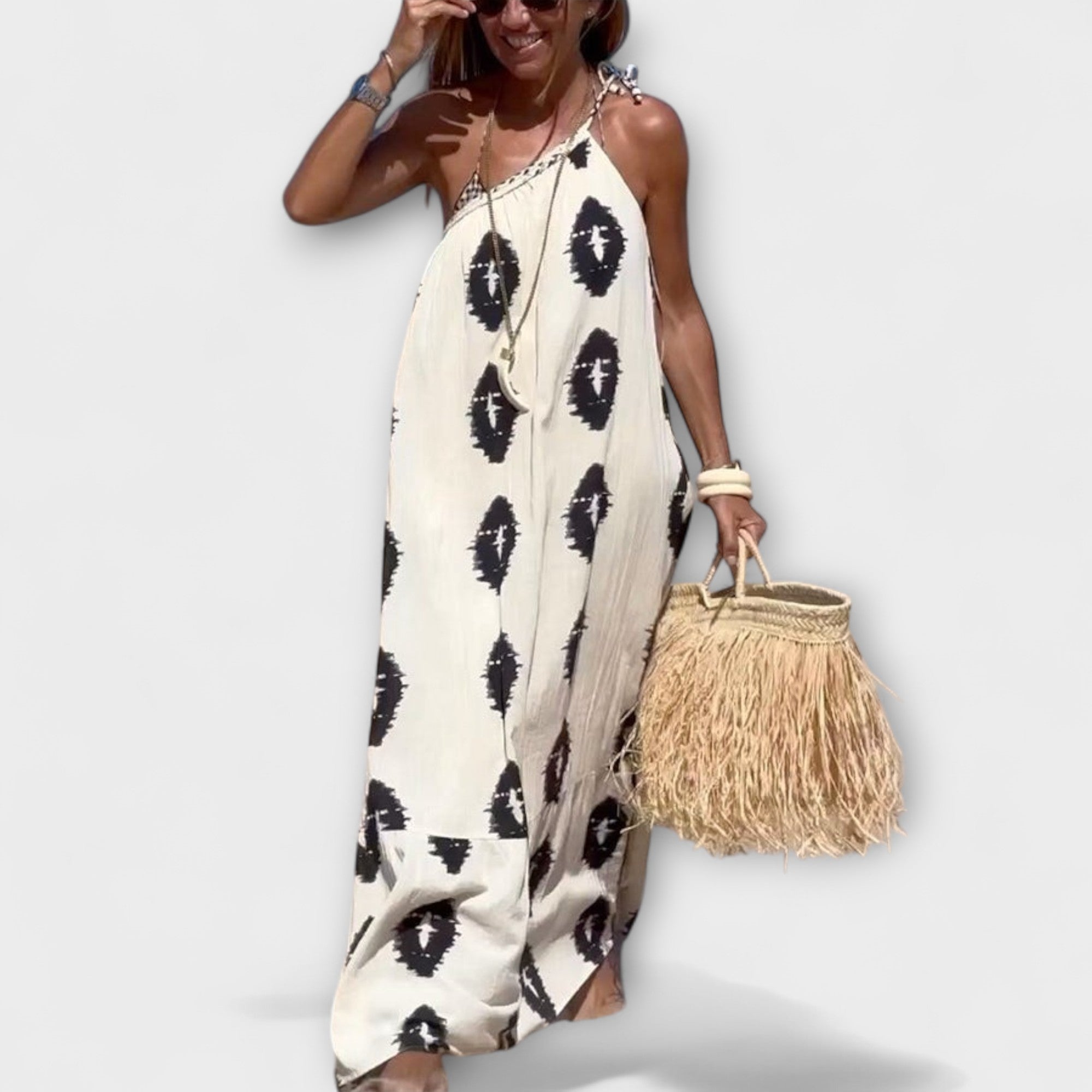 Isla - Sonnenstrahlen Vibes Ein-Schulter Maxi Kleid