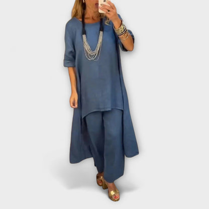 Tabea - Leinenanzug mit Rundhalsausschnitt