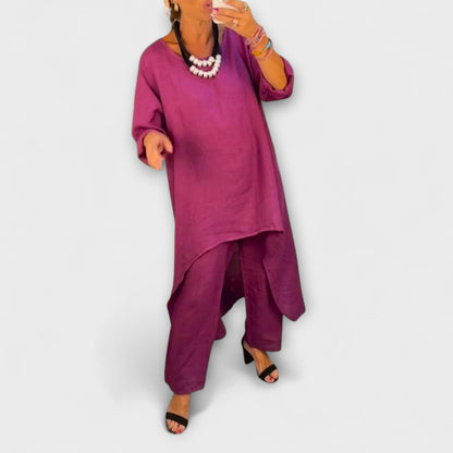 Tabea - Leinenanzug mit Rundhalsausschnitt