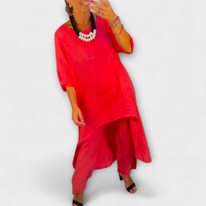 Tabea - Leinenanzug mit Rundhalsausschnitt