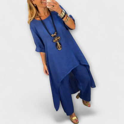 Tabea - Leinenanzug mit Rundhalsausschnitt