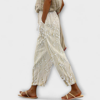 Zoey - Bedruckte Hose mit Traubenblattmuster