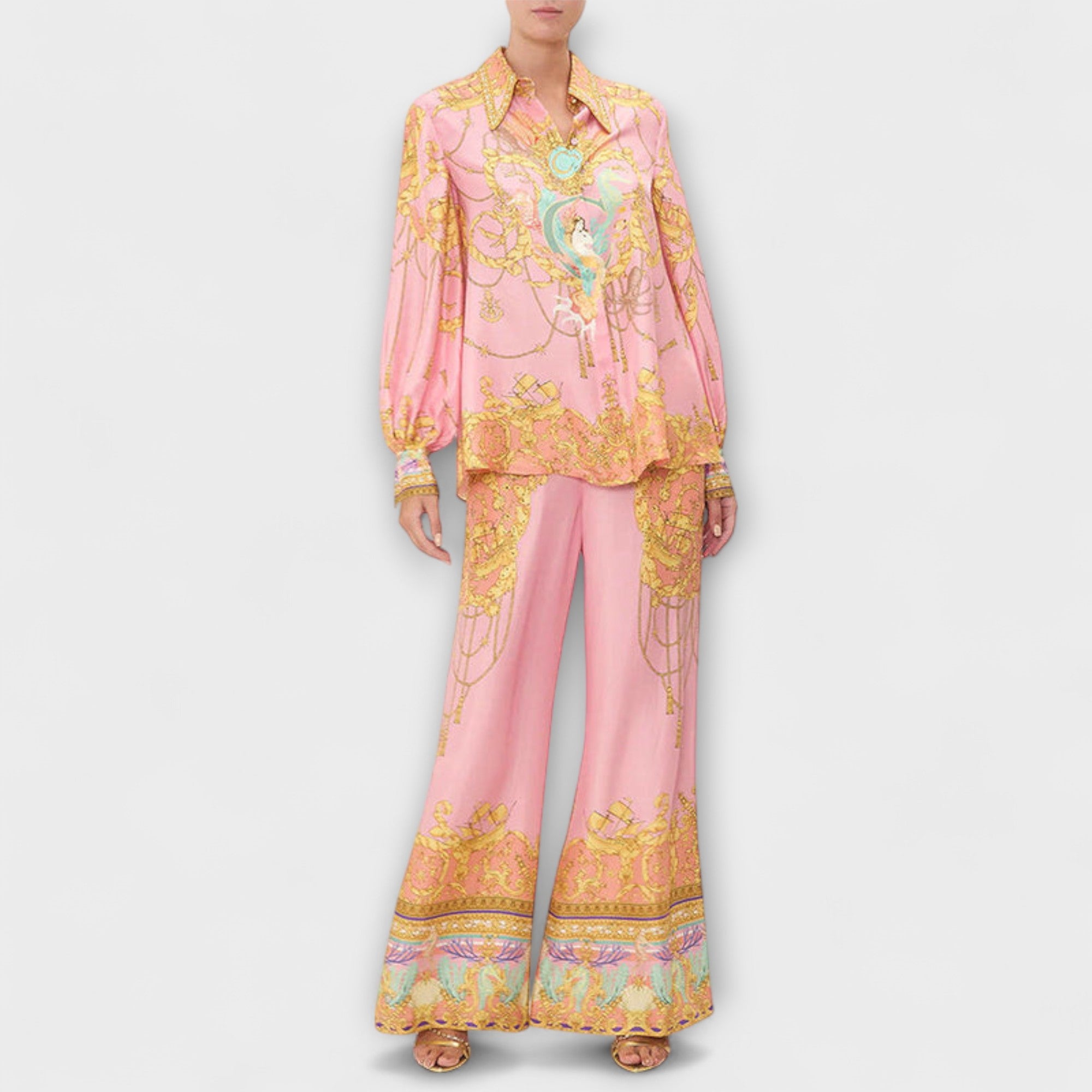 Sage - Entspanntes Shirt mit Meerjungfrau-Motiv und elastischer Bundhose Set