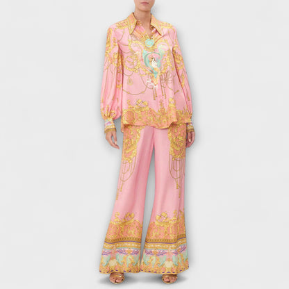 Sage - Entspanntes Shirt mit Meerjungfrau-Motiv und elastischer Bundhose Set