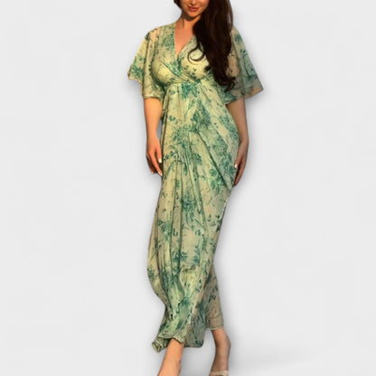 Lana - Stilvolles Blumenkleid mit V-Ausschnitt