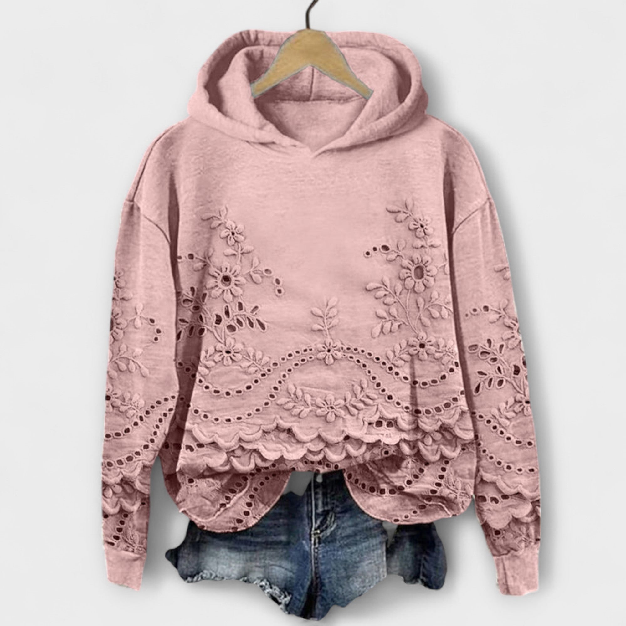 Grace – Vintage Hoodie mit floralem Druck