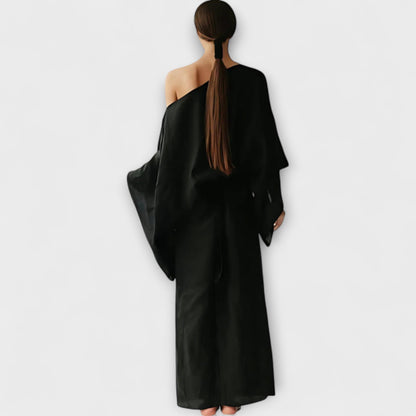 Dana - Kimono-Kleid aus Leinen und Baumwolle