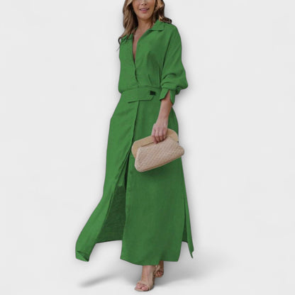 Jeanette - Maxikleid mit V-Ausschnitt