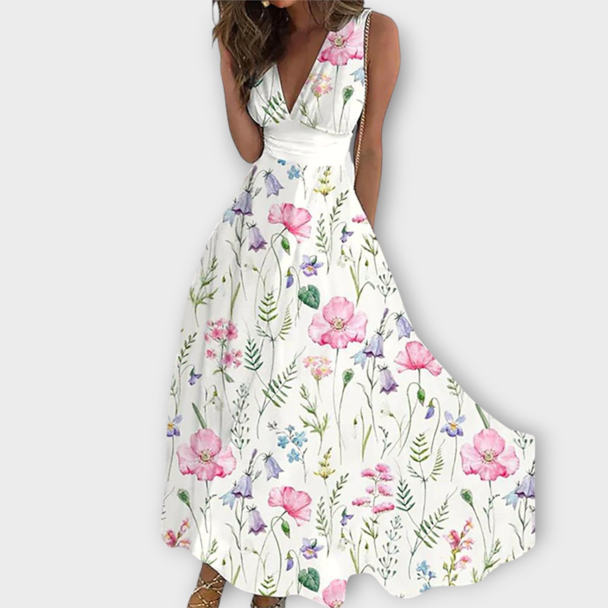 Romy - Floral V-Ausschnitt Kleid