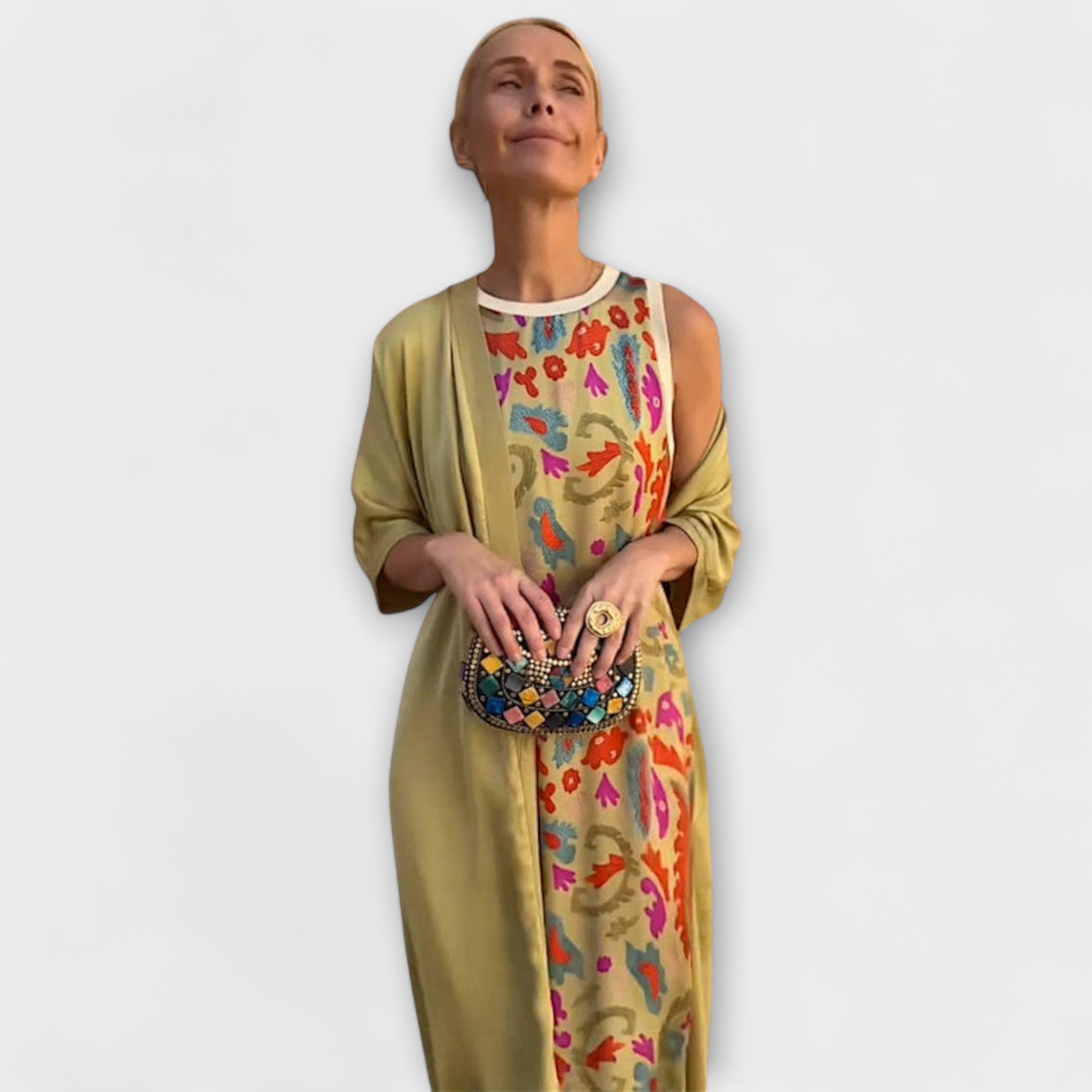 Elveria – Maxi-Kleid mit passendem Cardigan