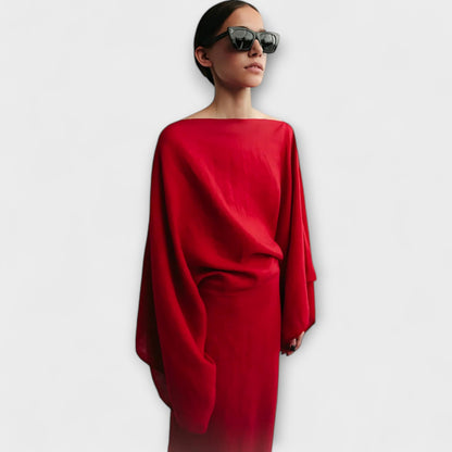 Dana - Kimono-Kleid aus Leinen und Baumwolle