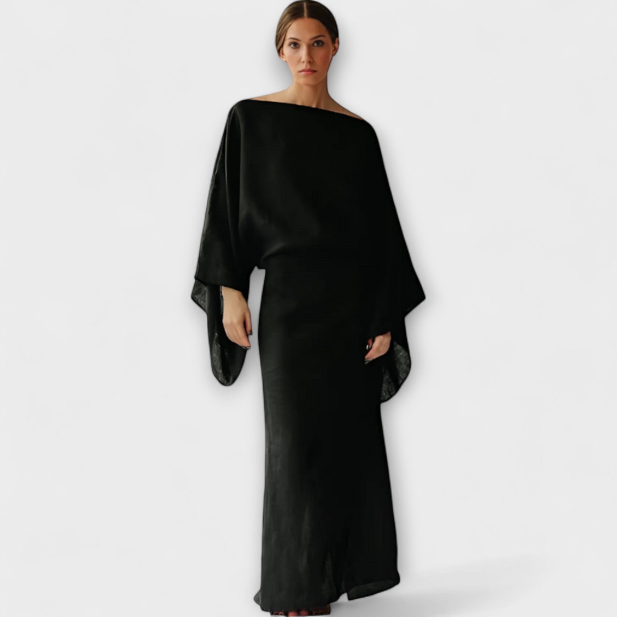 Dana - Kimono-Kleid aus Leinen und Baumwolle
