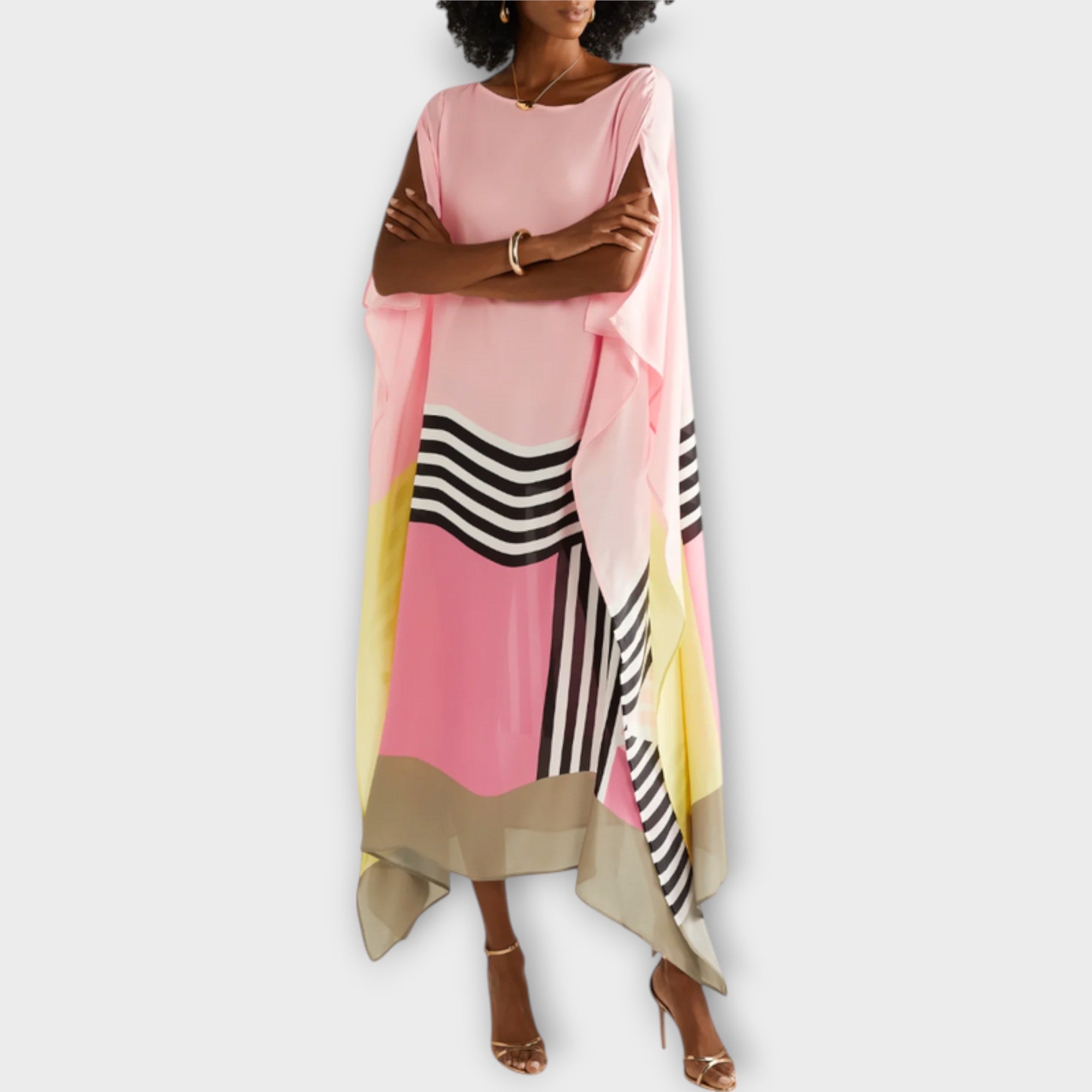 Elenora - Lockerer Schnitt Geometrischer Kaftan